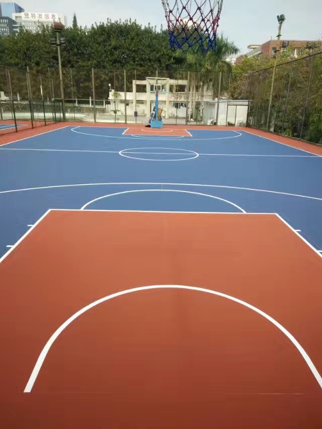篮球场翻新建设,美国原装进口丙烯酸篮球场,深圳市悦健体育,篮球场建设,篮球场围网建设